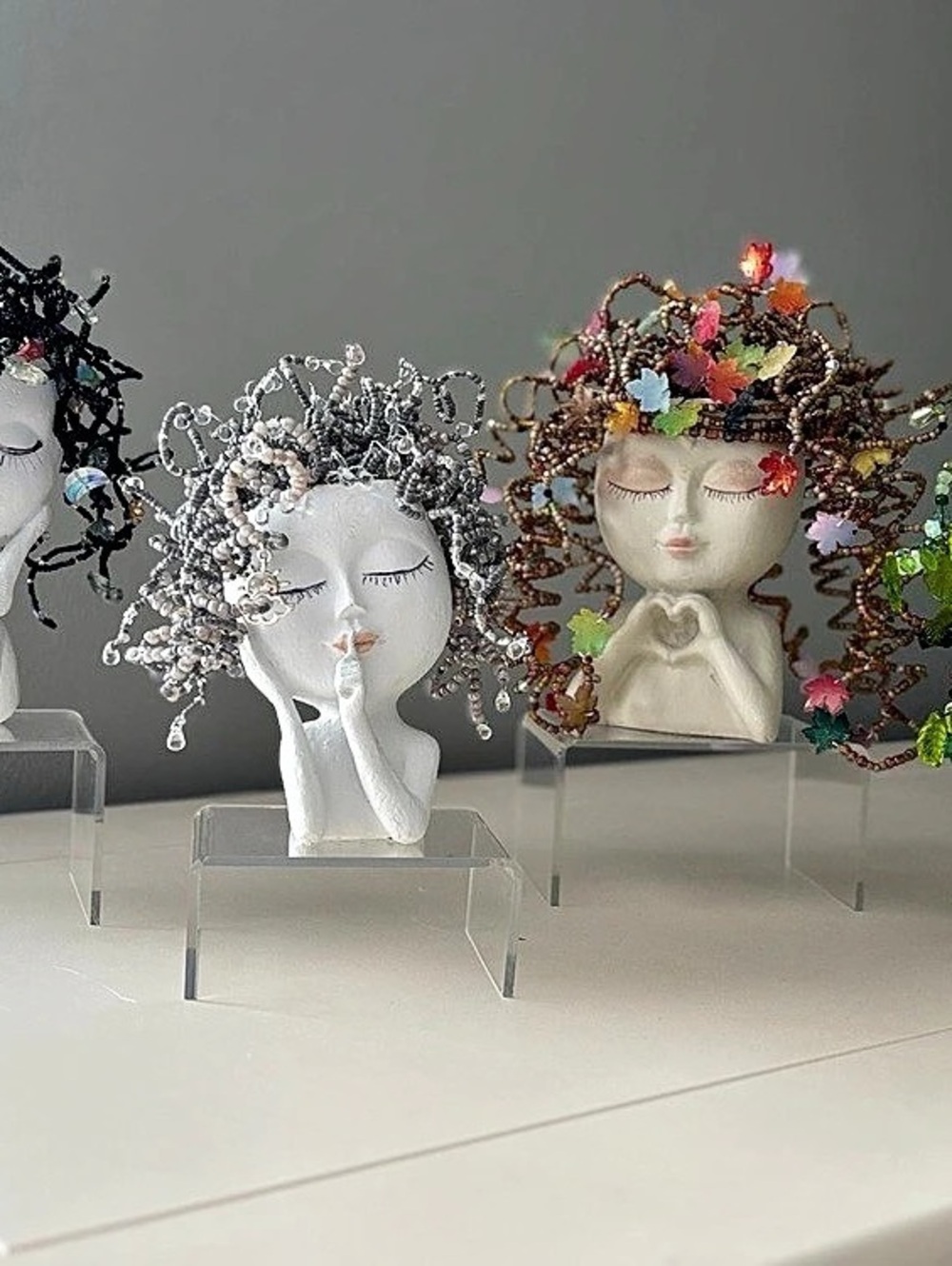 Handmade Beaded Art Doll 
Forever plants sun catchers